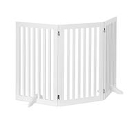 Relaxdays Wooden Safety Barrier, Adjustable Gate for Dogs & Children, Fireplace & Oven, 91.5x154cm, White