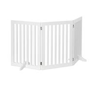 Relaxdays Wooden Safety Barrier, Adjustable Gate for Dogs & Children, Fireplace & Oven, MDF, 3 Panels, 70x154cm, White, Fibreboard, One Item