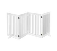 Relaxdays Wooden Safety Barrier, Adjustable Gate for Dogs & Children, Fireplace & Oven, MDF, 4 Panels, 70x206.5cm, White, Fibreboard, One Item