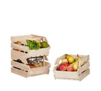 Relaxdays Wooden Stacking Boxes