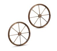 Relaxdays Wooden wagon wheel, 75 cm, 2 pack