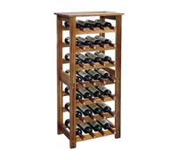 Relaxdays Wooden Wine Rack for 28 Bottles, Acacia, Natural, 91.5 x 43 x 22 cm