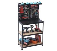 Relaxdays Workbench with pegboard & accessories