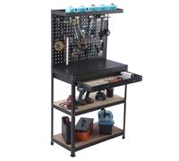 Relaxdays Workbench with pegboard & drawer