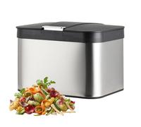 Relaxdays Worktop Compost Bin, 4.5 L, Odour-proof, Silver/Black
