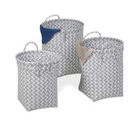 Relaxdays Woven Laundry Basket Set of 3