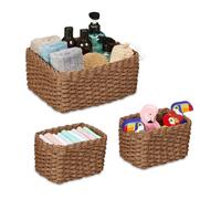 Woven storage basket Lightweight 3 pieces Woven storage box Organiser baskets