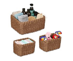 Relaxdays Woven Storage Basket Set of 3