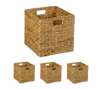 Relaxdays Woven Water Hyacinth Storage Basket Set