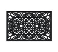 Relaxdays Rectangular Wrought Iron look Doormat, 40x60cm, Door Mat Inside & Outside, Non-Slip, Shoe Wiper, Black, Rubber