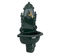 Relaxdays XL antique wall fountain with tap, green