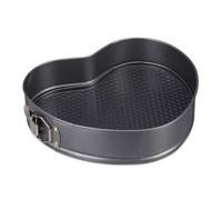 Relaxdays XL Baking Pan Heart, Romantic Cakes & Torts, Nonstick, Springform, B x W: 28.5x25 cm, Carbon Steel, Anthracite