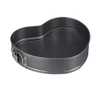 Relaxdays XL Baking Pan Heart, Romantic Cakes & Torts, Nonstick, Springform, B x W: 28.5x25 cm, Carbon Steel, Anthracite