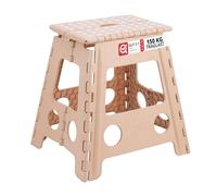 Relaxdays XL Folding Stool, Portable Bathroom Step, 120kg Capacity, Plastic, 39.5cm Tall, White