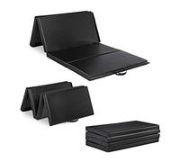 Relaxdays XL Gym Mat 235 x 120, Foldable, 5 cm Thick, Expandable, Soft Floor Mat for Home, Handle, Waterproof, Black