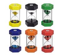 Relaxdays XXL Hourglass Set, Toothbrush Clocks, Shatterproof, 1, 3, 5, 10, 15 & 30 min, Sand, Glass, Plastic, 15.5 x 9 x 8 cm