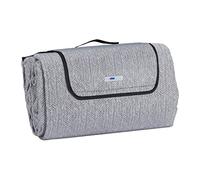 Relaxdays XXL Picnic Blanket, Aluminium Coating, Folding Beach Rug with Handle, 200x300 cm, Soft, Grey, Polyester