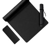 Relaxdays yoga mat, 5 mm, 68 x 183 cm, black | with carrying strap, non-slip, PU, sports mat for yoga, Pilates & fitness