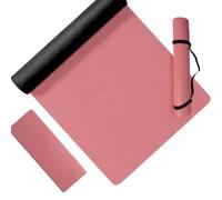 Relaxdays yoga mat, 5mm thick, 68 x 183 cm, pink | with carrying strap, non-slip, PU, yoga & Pilates fitness mat