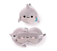 RELAXEAZZZ ARCHIE SHARK SUPER SOFT PLUSH TRAVEL CUSHION PILLOW & EYE MASK PUK