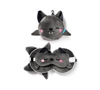 Relaxeazzz Dexter the Bat Adoramals Travel Pillow & Eye Mask - Sleep Eye Mask Masks - Kids Travel Accessories For Sleeping Airplane - Flight Plane Neck Pillow Pillows