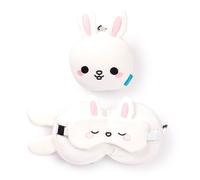 Relaxeazzz Adoramals Frances the Rabbit Plush Travel Pillow and Eye Mask, none