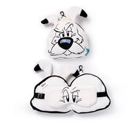 Relaxeazzz Idefix (Dogmatix) Asterix Round Plush Travel Pillow & Eye Mask - Sleep Eye Mask Masks - Kids Travel Accessories for Sleeping Airplane - Flight Plane Neck Pillow Pillows