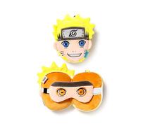 Relaxeazzz Naruto Plush Travel Pillow & Eye Mask - Sleep Eye Mask Masks - Kids Travel Accessories for Sleeping Airplane - Flight Plane Neck Pillow Pillows