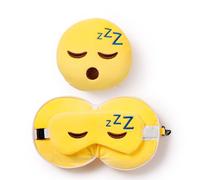 Relaxeazzz Snoozie the Sleeping Head Round Plush Travel Pillow & Eye Mask - Sleep Eye Mask Masks - Kids Travel Accessories For Sleeping Airplane - Flight Plane Neck Pillow Pillows