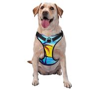 Relaxed beach Printed quick release dog harness reflective pet vest with 2 quick release buckles 4 sizes L ideal for outdoor walks and hikes