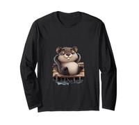 Relaxed Beaver Dock Illustration Long Sleeve T-Shirt
