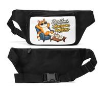 Relaxed Cat Exuding Ultimate Confidence Unisex Waist Bag Black