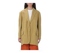 Relaxed Cotton Canvas Blazer, female, Max Mara, Blazers, Yellow, XS, Jackets XS