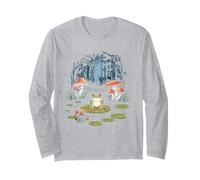 Relaxed Cowboy Frog on Mushroom Long Sleeve T-Shirt