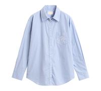 Relaxed Fit Classic Poplin Blouse with Stripes - female - Gant - Shirts - Blue - M - Blouses & Shirts M