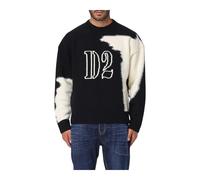 Relaxed-Fit Knit Jumper with Graphic Design Comfortable and Stylish - male - Dsquared2 - Round-neck Knitwear - Multicolor - L - Knitwear L