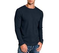 Relaxed fit Waffle Knit top for Men with Buttons for Winter Cosy | Casual Waffle Knit Crew Neck Top with Buttons Comfortable Textured Long Sleeve for Cold Seasons