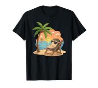 Relaxed Hedgehog On Tropical Beach Sunset T-Shirt