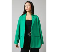 Relaxed Longline Single Breasted Blazer Principles Green 10