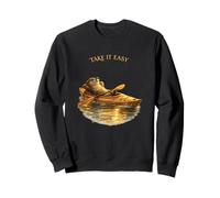 Relaxed Otter Kayaking Sunset Take It Easy Graphic Sweatshirt