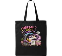 Relaxed penguin enjoying peaceful naps Natural Ecological Cotton Tote Bag Black
