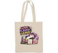 Relaxed Penguin Rejecting Negativity Natural Cotton Tote Bag White