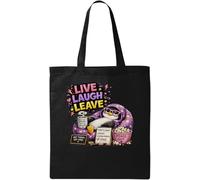 Relaxed Penguin Rejecting Negativity Natural Ecological Cotton Tote Bag Black