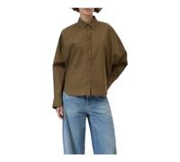 Relaxed Poplin Blouse- female- Closed- Shirts- Green- M- Blouses & Shirts M