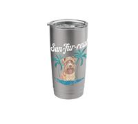 Relaxed Pup Summer Vibes Sunny Day Dog Lover Beach Stainless Steel Insulated Tumbler