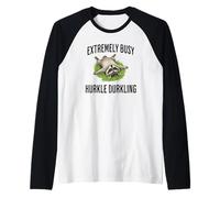 Relaxed Raccoon: Extremely Busy Hurkle Durkling Raglan Baseball Tee