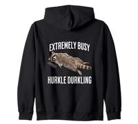 Relaxed Raccoon: Extremely Busy Hurkle Durkling Zip Hoodie
