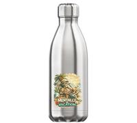 Relaxed Skeleton Enjoying Tropical Sunset Vacuum Insulated Thermal Water Bottle Silver
