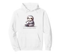 Relaxed Sloth Enjoying Coffee Art Pullover Hoodie