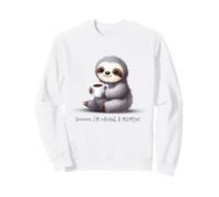 Relaxed Sloth Enjoying Coffee Art Sweatshirt